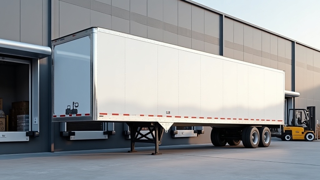 Dry van trailer at a loading dock